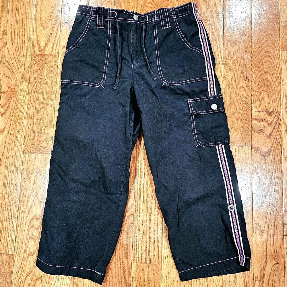 St. John's Bay Active Black and Pink Cargo Pants Size Small